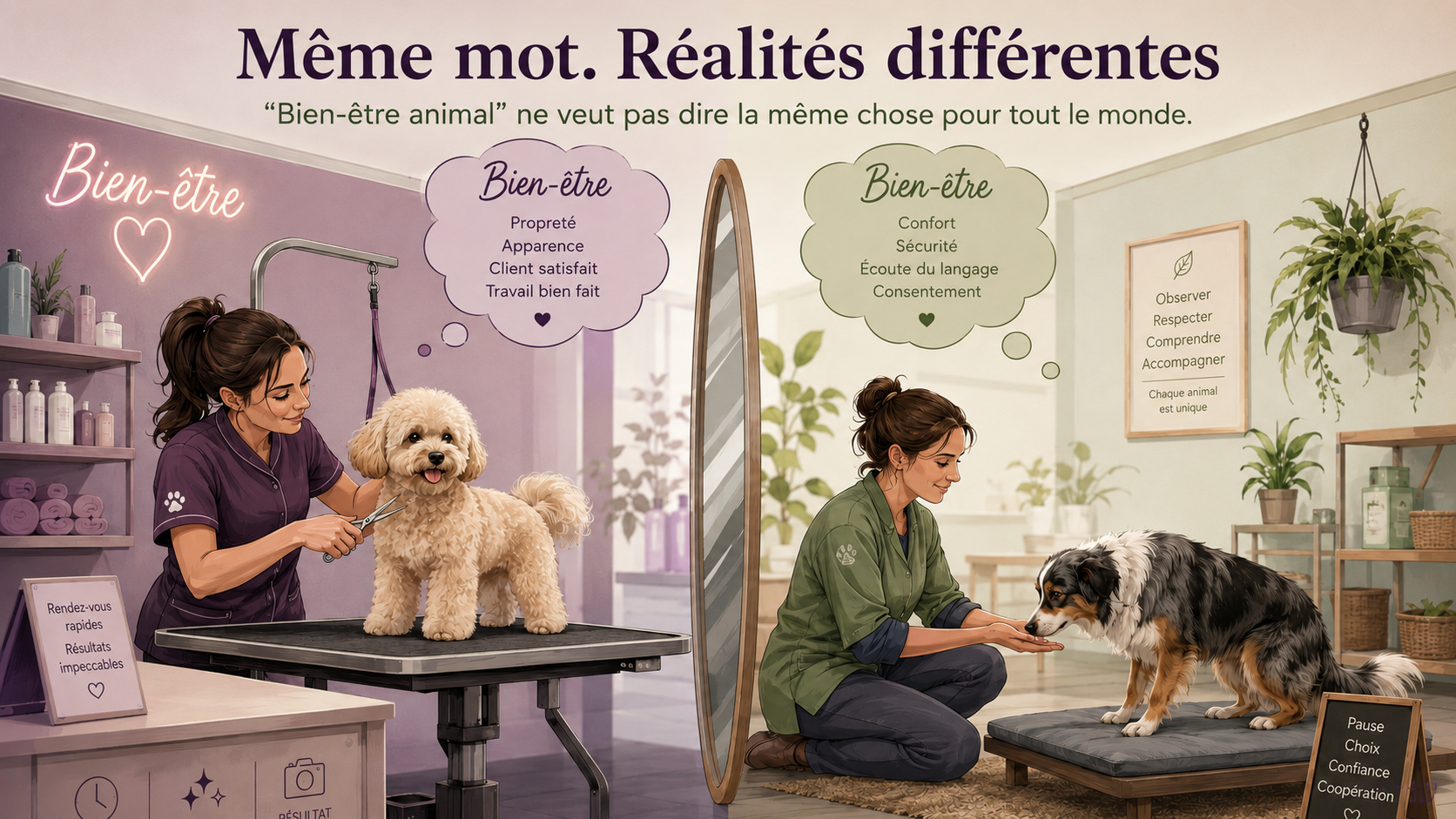 bien etre animal 2 r&eacute;alit&eacute;s diff&eacute;rentes